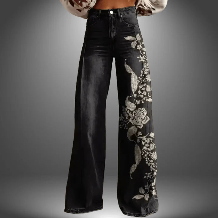 Olivia | Pantalon Premium à imprimé floral