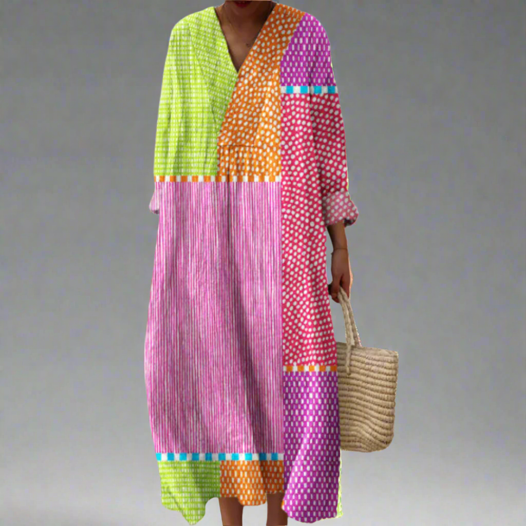May | Élégante Robe à Motifs Géométriques Chic