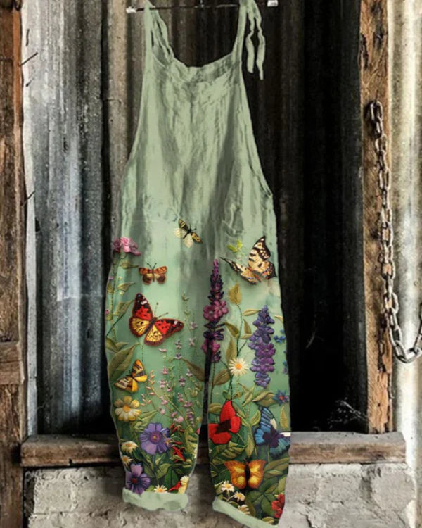 Combinaison brodée de fleurs et de papillons pour femmes