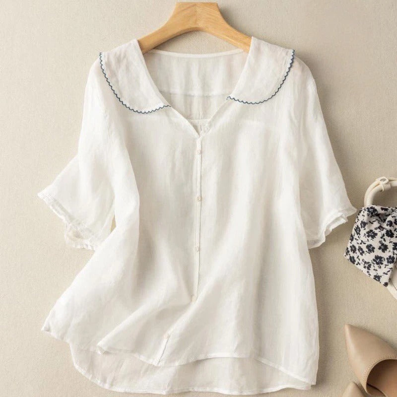 Chemise légère en lin pour femme