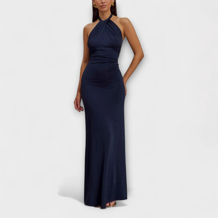Lagune – Robe Longue Fluide à Col Halter