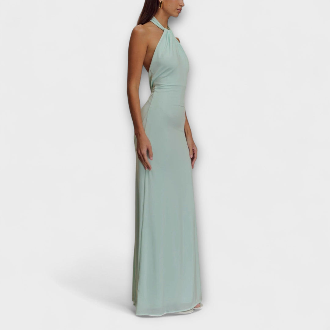 Lagune – Robe Longue Fluide à Col Halter