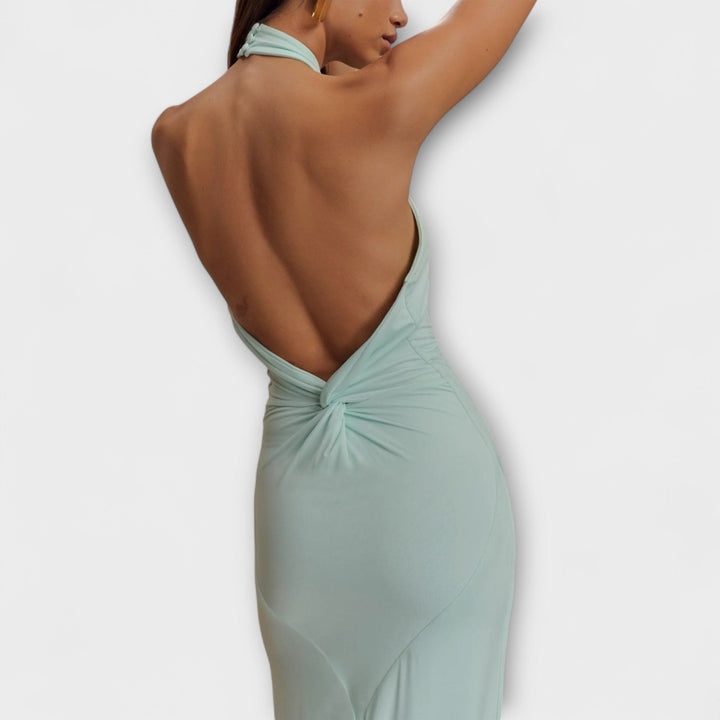 Lagune – Robe Longue Fluide à Col Halter