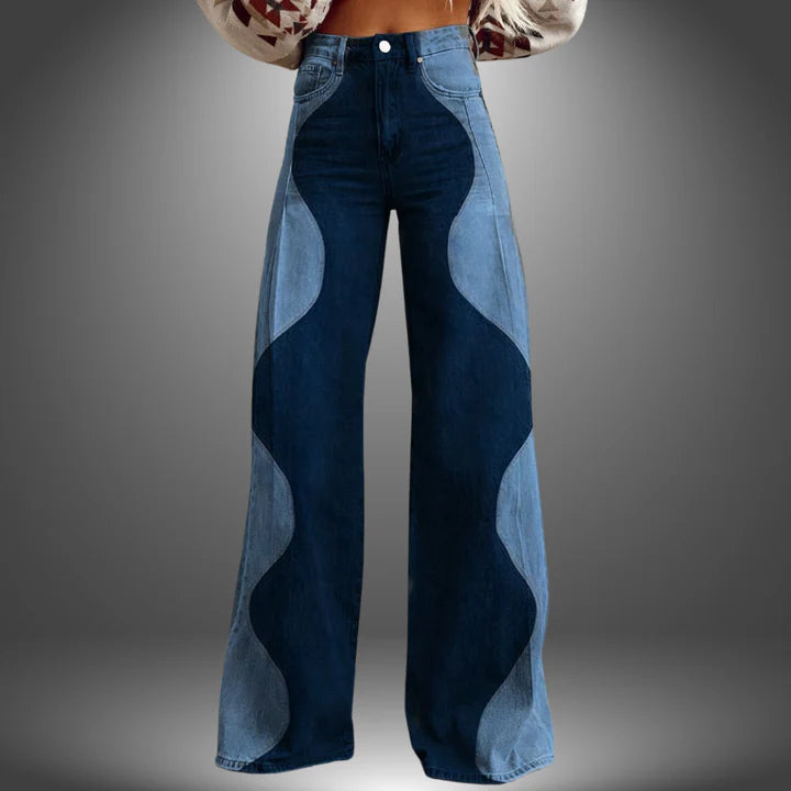 Olivia | Pantalon Premium à motifs de vagues